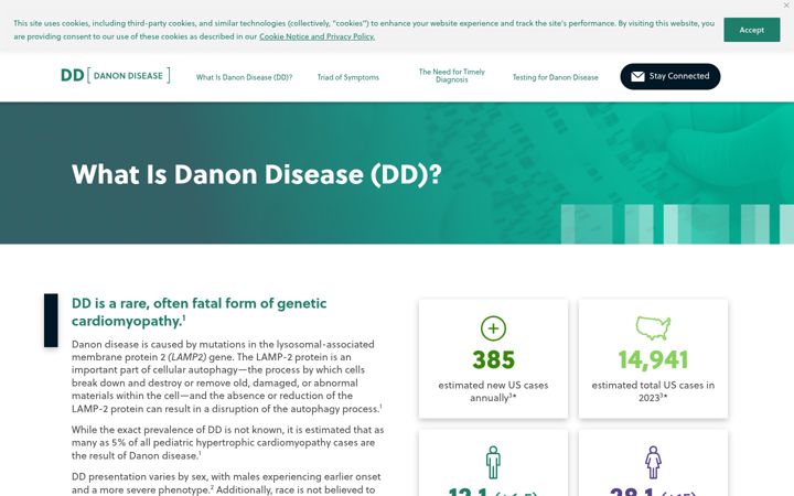 Screenshot of danon-disease.com