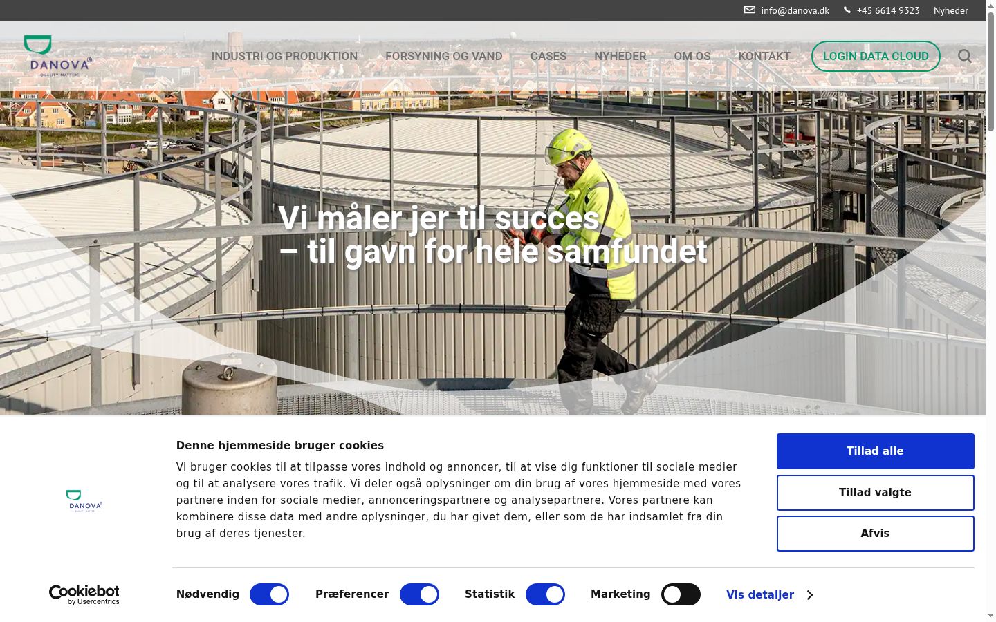 Skærmbillede af samtykkebanneret, som det blev vist før nogen interaktion