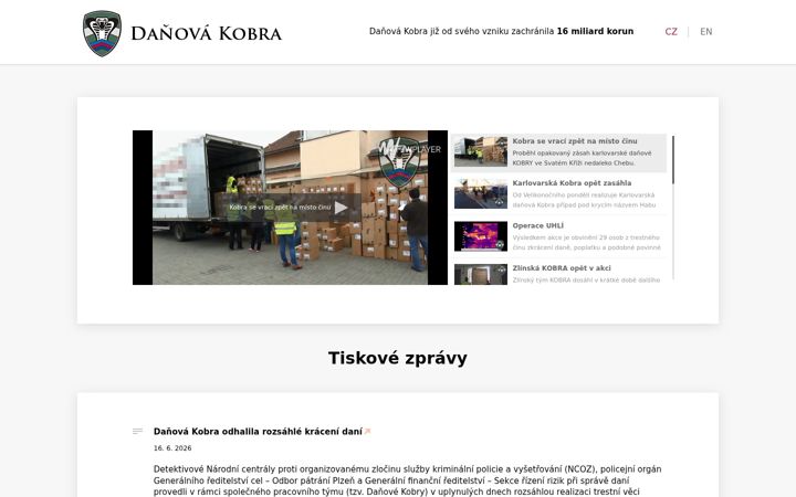 Capture d'écran de danovakobra.cz