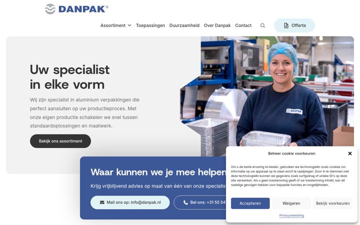 Skjámynd af danpak.nl