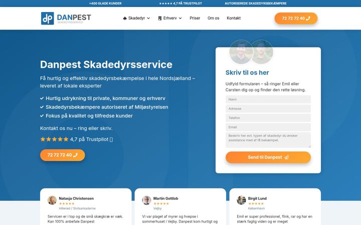 Screenshot of danpest.dk