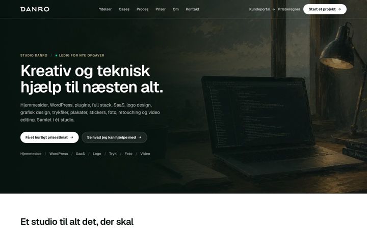 Screenshot di danro.dk