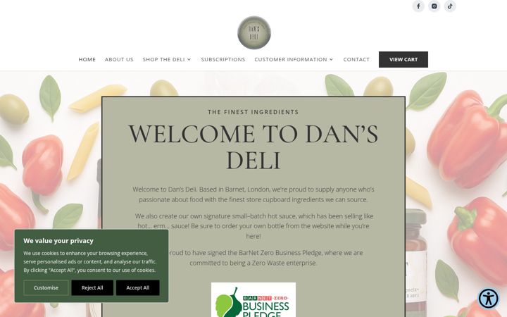 Screenshot von dans-deli.co.uk