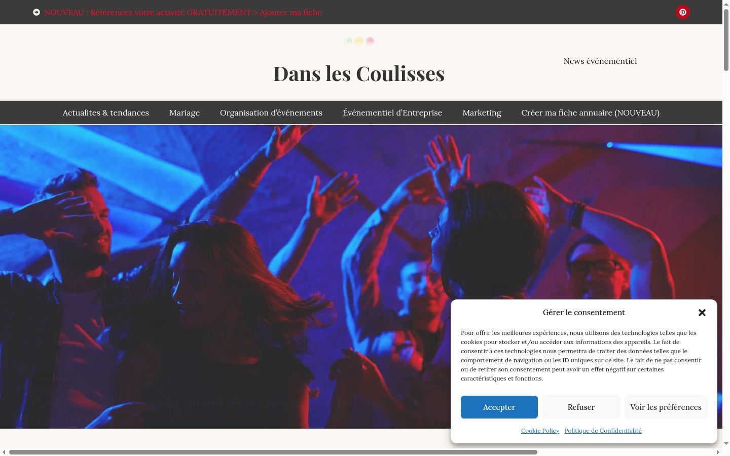 Screenshot del banner di consenso mostrato prima di qualsiasi interazione