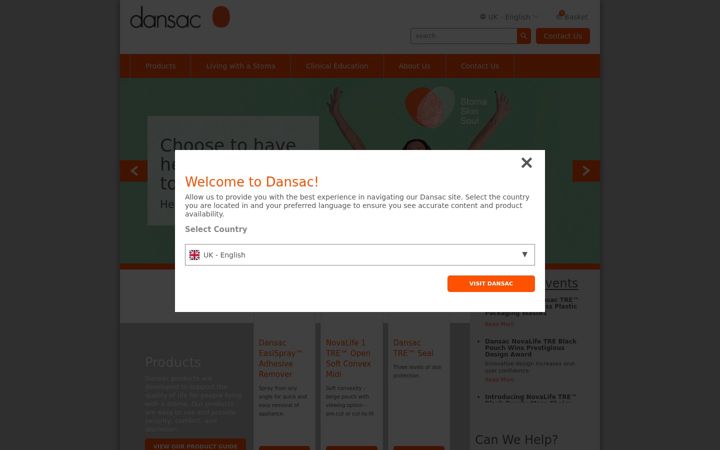 Screenshot of dansac.co.uk