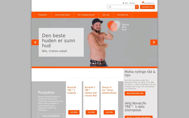 Screenshot of dansac.no