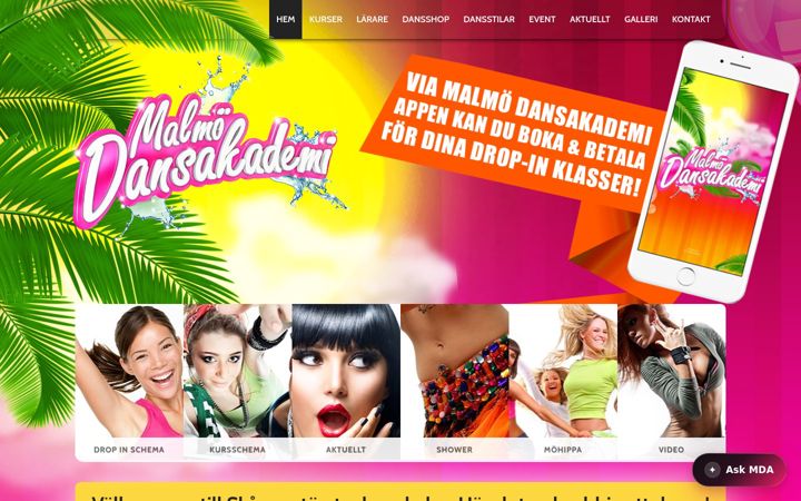 Screenshot of dansakademi.se