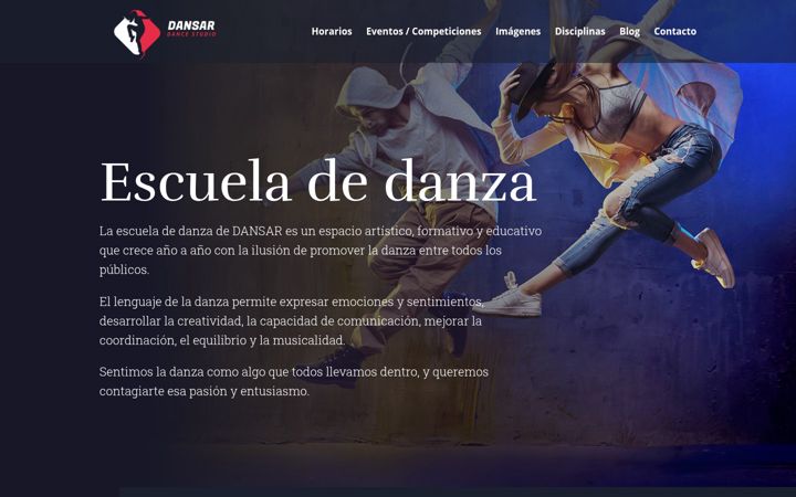 Captură de ecran a dansar.es