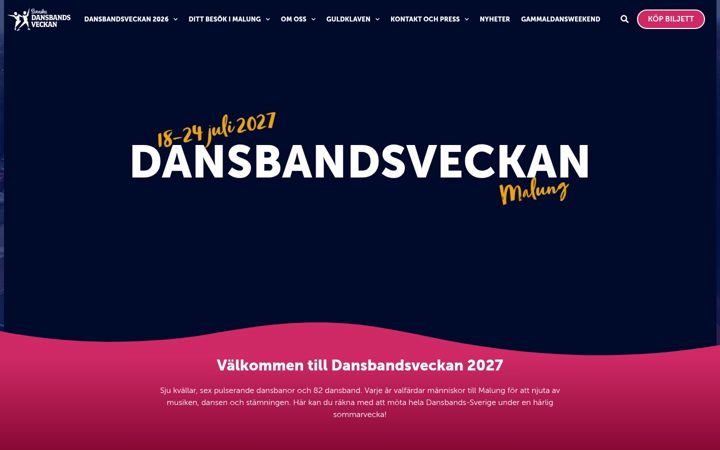 Screenshot of dansbandsveckan.se