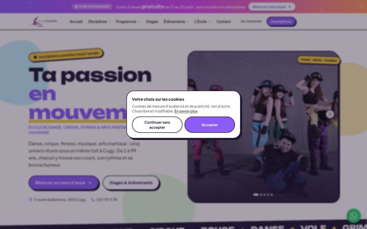 Screenshot of danse-evasion.ch
