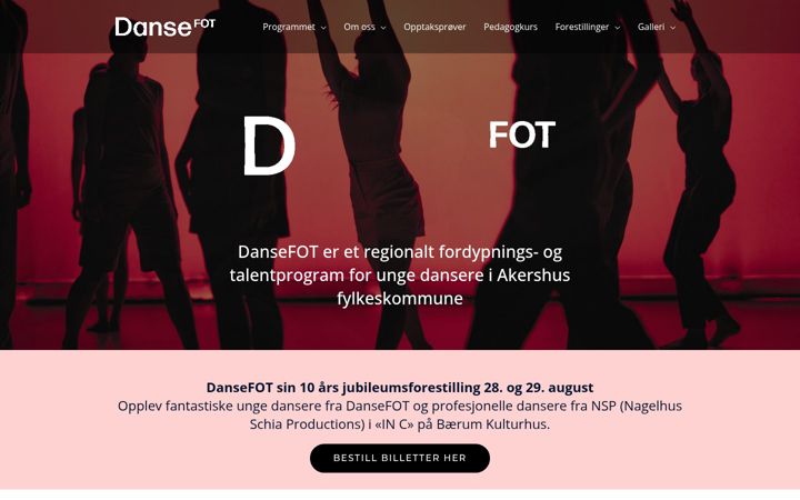 Screenshot of dansefot-talent.no