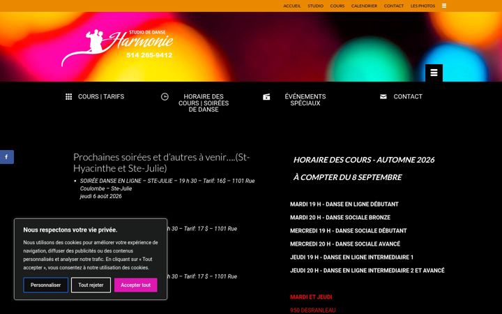 Screenshot of danseharmonie.com