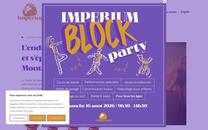 Screenshot of danseimperium.com