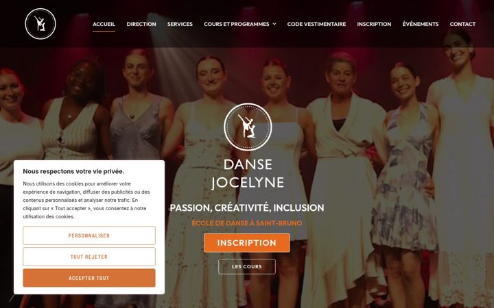 Skjámynd af dansejocelyne.ca