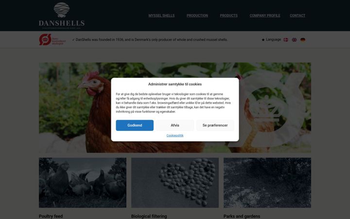 Screenshot di danshells.dk
