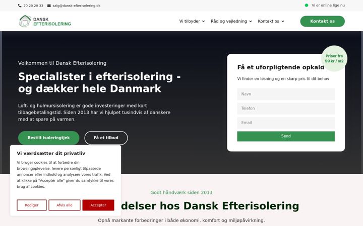 Skærmbillede af dansk-efterisolering.dk