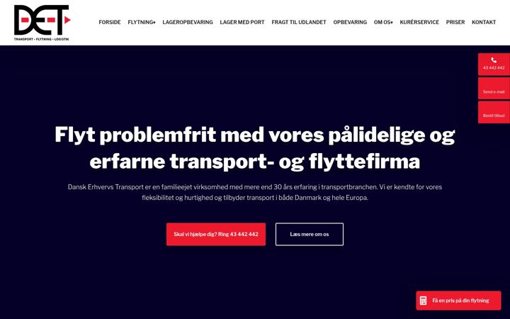 Skærmbillede af dansk-erhvervs-transport.dk