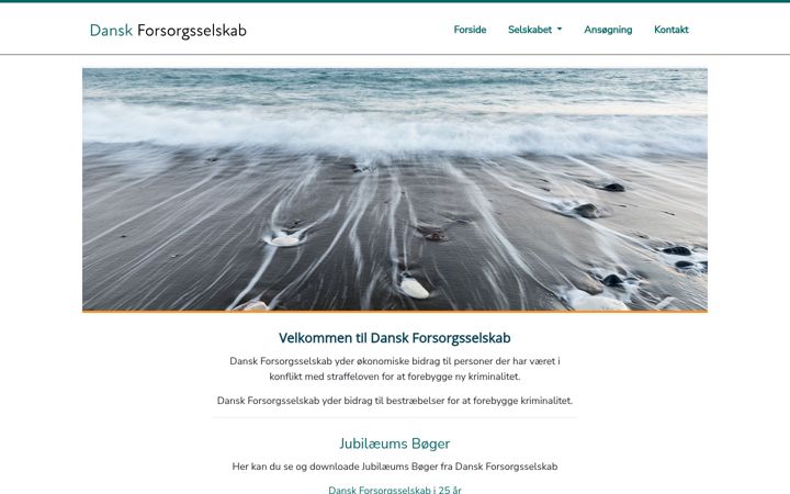 Skærmbillede af dansk-forsorgsselskab.dk