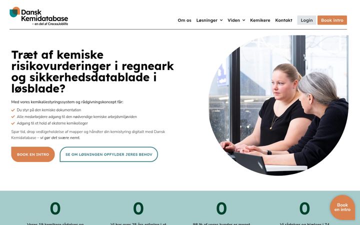 Skærmbillede af dansk-kemidatabase.dk