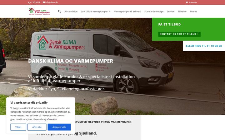 Skærmbillede af dansk-klima-og-varmepumper.dk