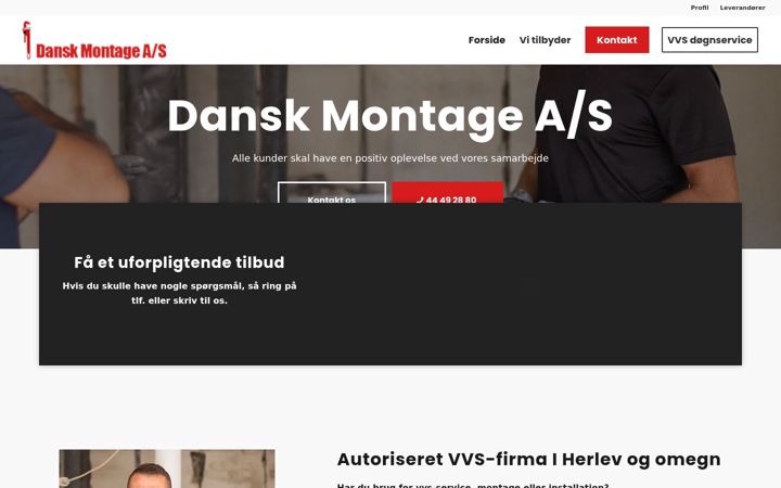 Skærmbillede af dansk-montage.dk