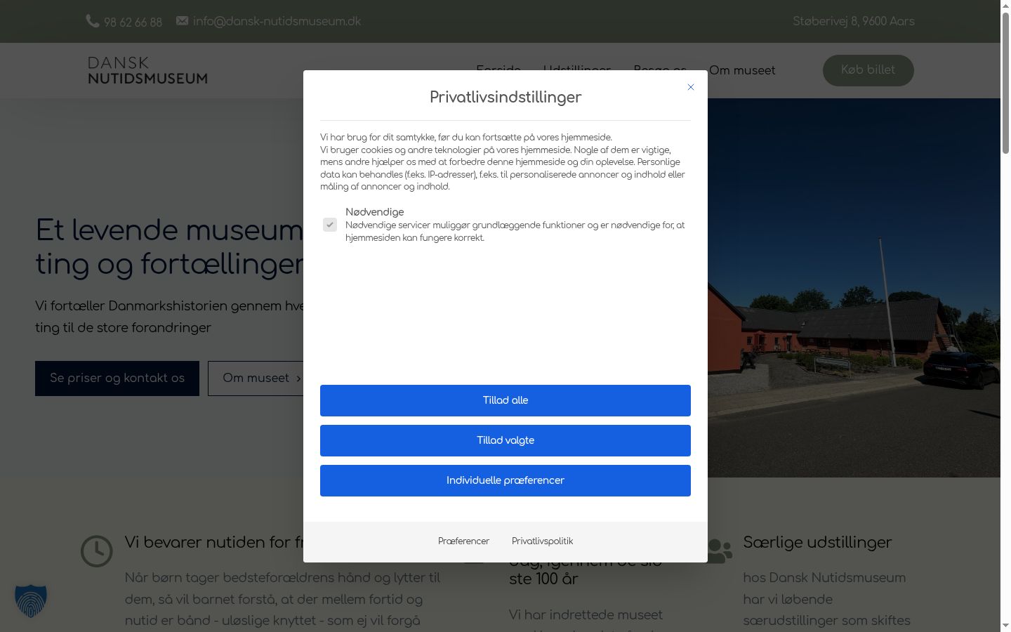 Screenshot del banner di consenso mostrato prima di qualsiasi interazione