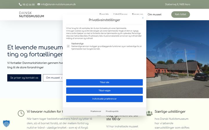 Skærmbillede af dansk-nutidsmuseum.dk