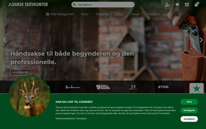 Skærmbillede af dansk-skovkontor.dk