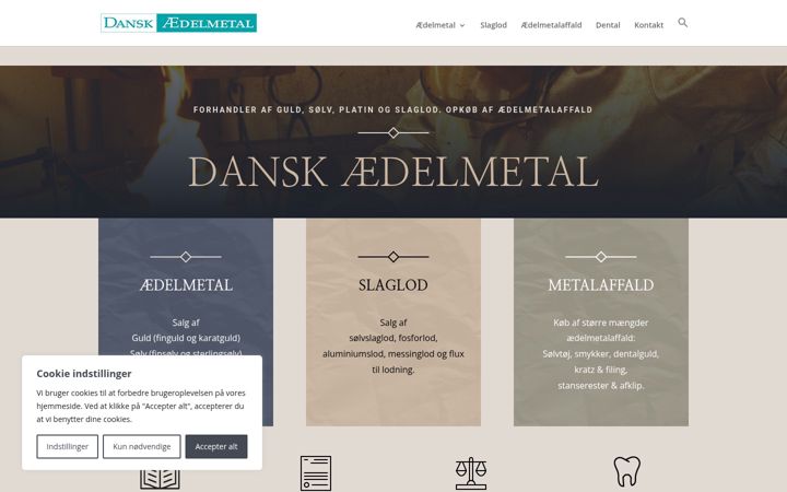 Skærmbillede af danskaedelmetal.dk