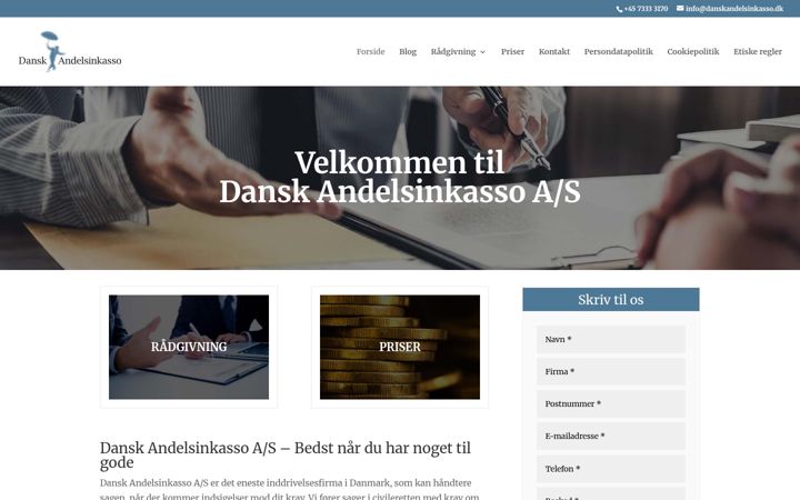 Skærmbillede af danskandelsinkasso.dk