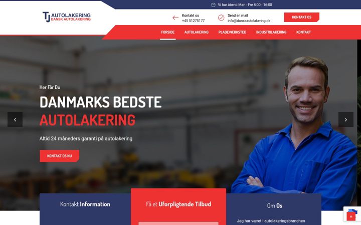 Skærmbillede af danskautolakering.dk