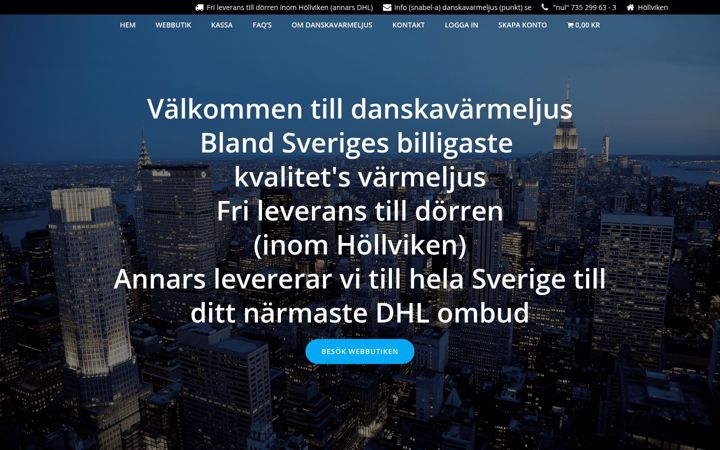 Screenshot of danskavarmeljus.se