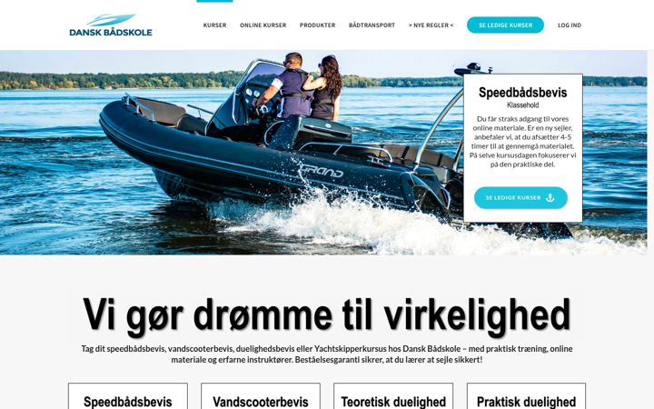 Snímek obrazovky danskbaadskole.dk