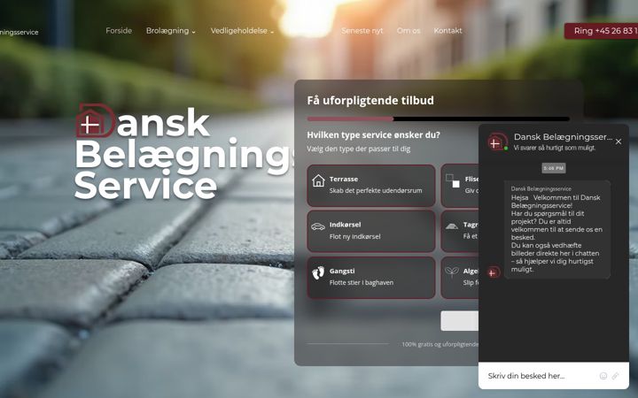 Skærmbillede af danskbelaegningservice.dk