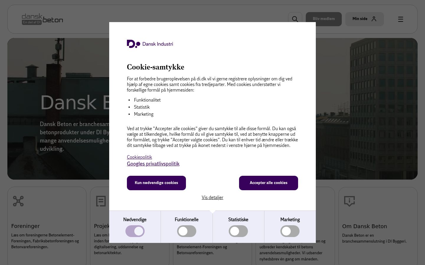 Screenshot tal-banner tal-kunsens muri qabel kwalunkwe interazzjoni
