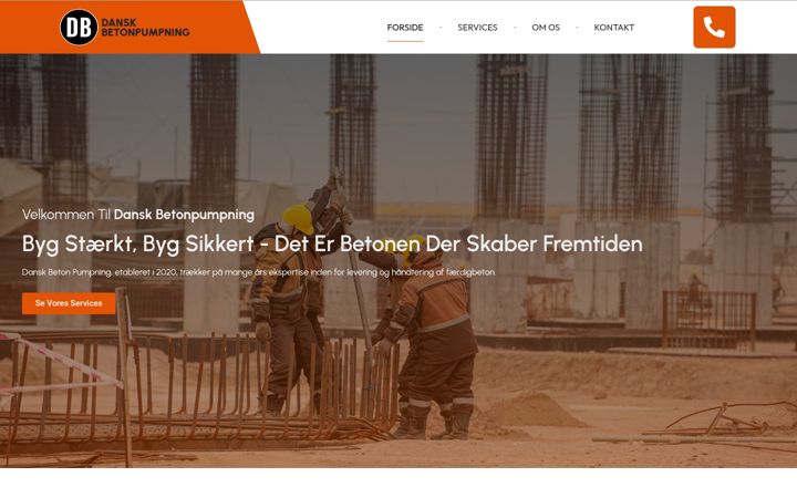 Skærmbillede af danskbetonpumpning.dk
