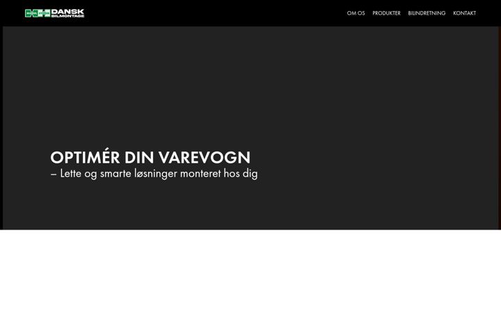 Snímek obrazovky danskbilmontage.dk