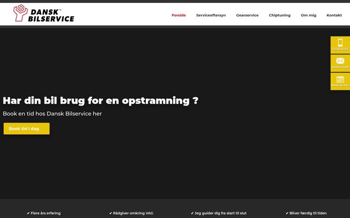 Snímek obrazovky danskbilservice.dk