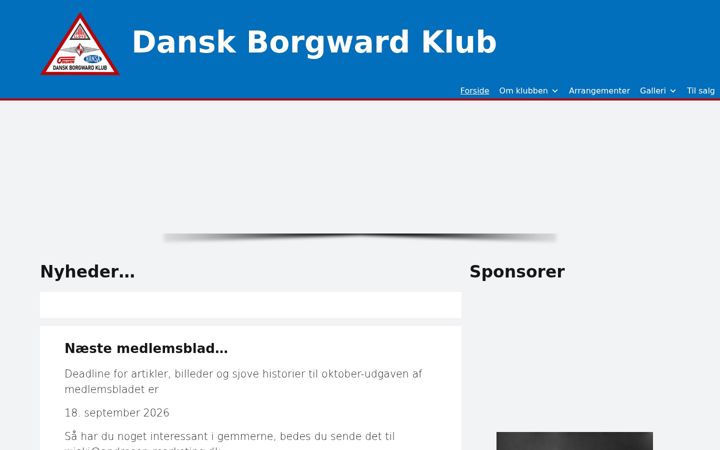 Snímek obrazovky danskborgwardklub.dk