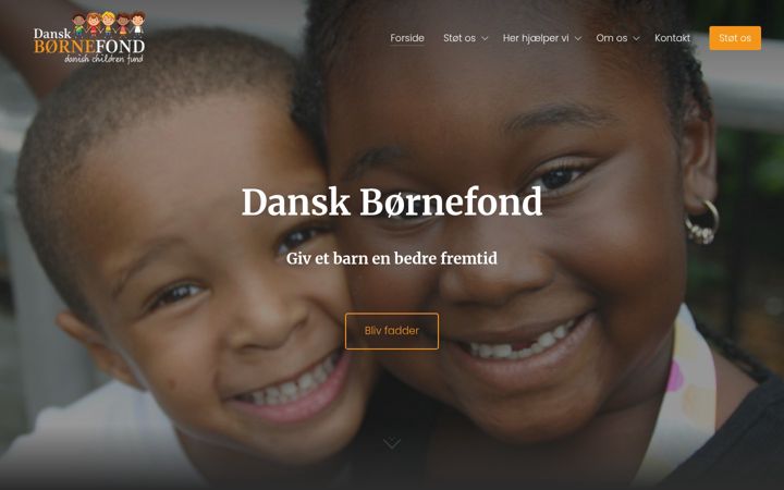 Skjámynd af danskbornefond.dk