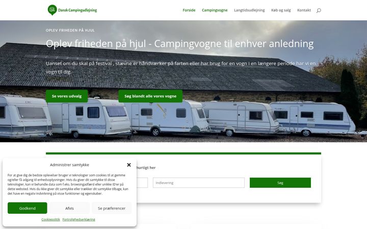 Snímek obrazovky danskcampingudlejning.dk