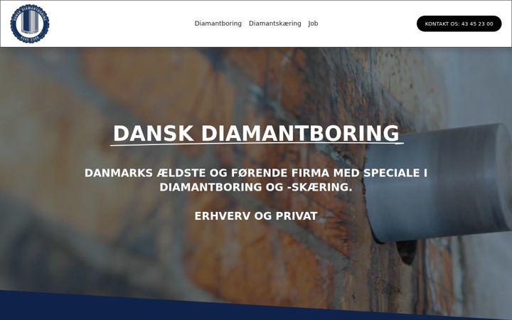 Snímek obrazovky danskdiamantboring.dk