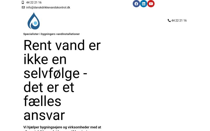 Screenshot von danskdrikkevandskontrol.dk