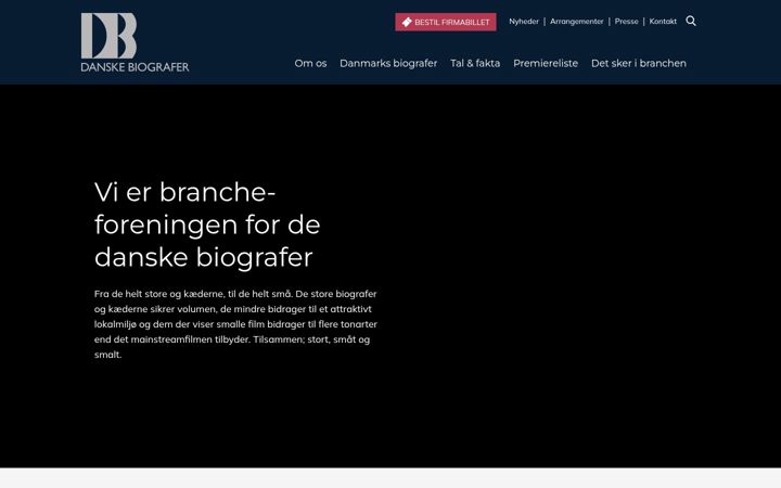 Screenshot von danske-biografer.dk