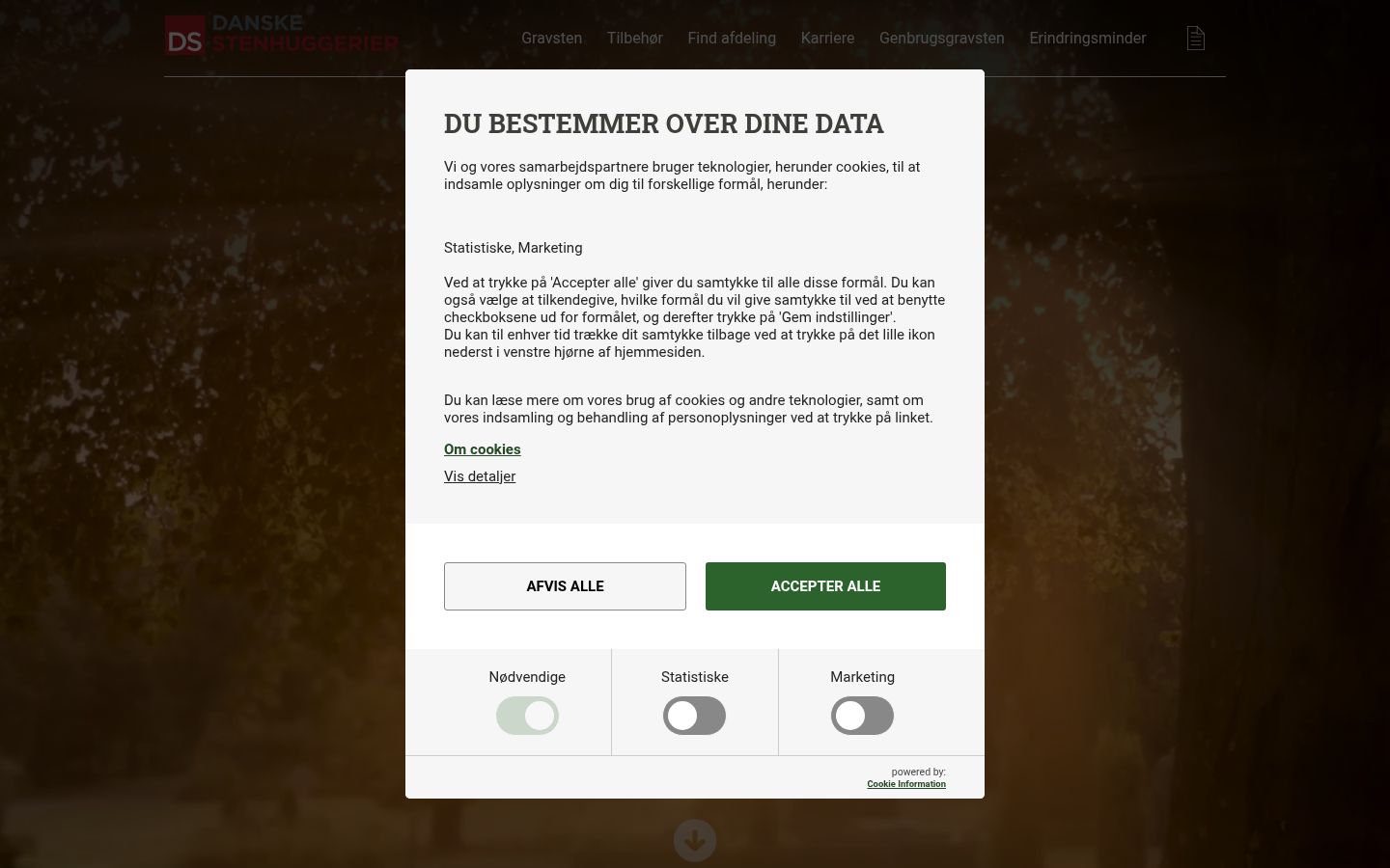 Screenshot des Einwilligungsbanners vor jeglicher Interaktion