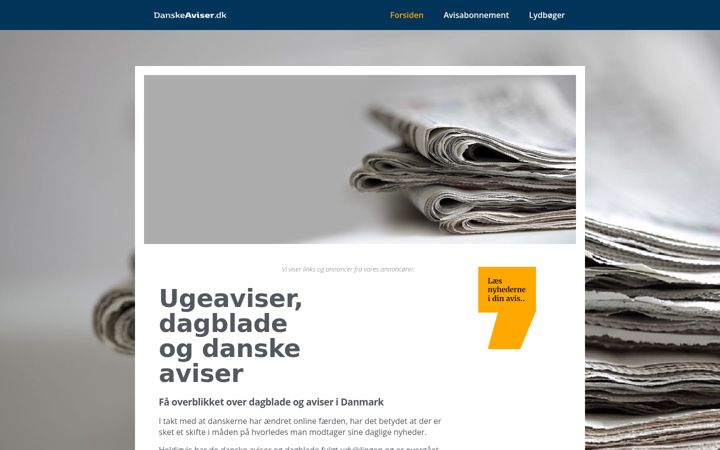 Screenshot von danskeaviser.dk