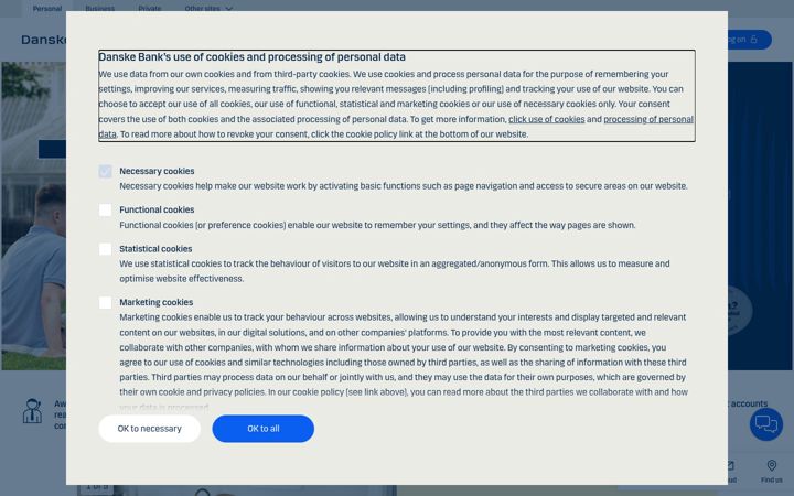 Screenshot of danskebank.co.uk