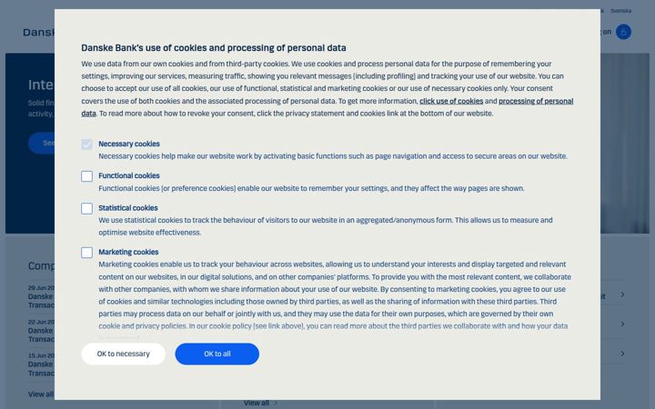 Screenshot of danskebank.com