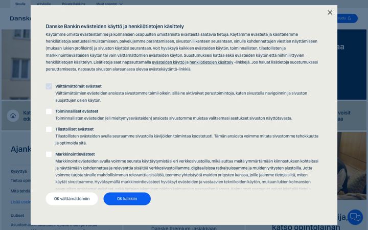 Screenshot of danskebank.fi