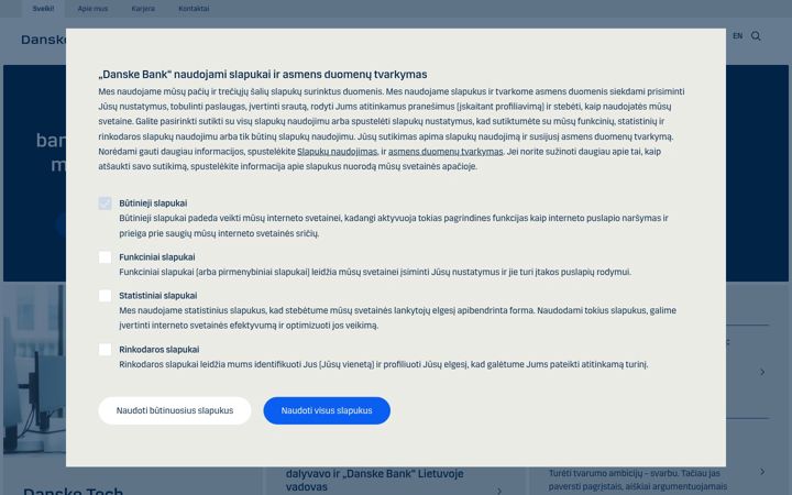 Screenshot di danskebank.lt